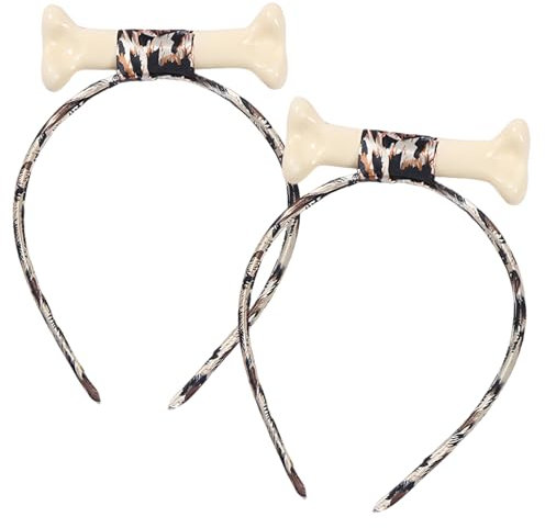 2 Stück Knochen Stirnbänder Höhlenmensch Kostüm Zubehör Damen Stirnbänder Geeignet für Maskerade Party Geburtstagsfeier Tägliches Verkleiden Fotografie Cosplay