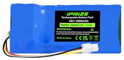 iPrize 18V 5500mAh Li-Ion Ersatzakku für Husqvarna Automower 320 330X, 420, 430, 430X, 440, 520, 550, ersetzt für 580 68 33-01, 588 14 64-01, 588 14 64-02 (Nicht für 450X)