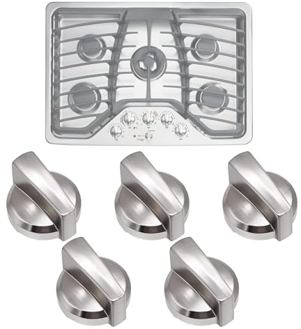 5PCS WB03X25796 Gas Cooktop Knob Fits for ge Profile Stove Knobs, Fit Model PGP953SET1SS PGP986SET1SS PGP959SET1SS PGP976SET2SS - Replaces AP5986232 PS11721433 4362262 WB03T10326