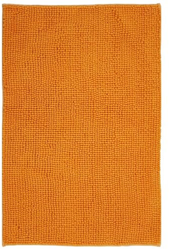 NYVI Badematte NYVISpa Chenille 50x80 cm Orange Rechteckig - Badezimmerteppich - rutschfest, Saugfähig, Schnell Trocknend, Fußbodenheizung geeignet, Oeko-TEX, Waschbar, Weich