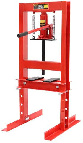 LENJKYYO Presse d'atelier hydraulique 6T - Avec plaques - 4 niveaux - Hauteur réglable - Presse hydraulique en forme de H - Articulations en U