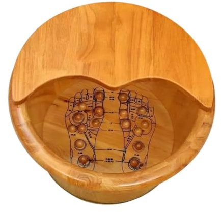 SiaBiced Holz Fußbadewanne, Fußbadewanne, Sauna Fußwanne mit Deckel, Tiefes, Fußwascheimer Zum Einweichen Der Füße, Fuß SPA, Damen Und Herren