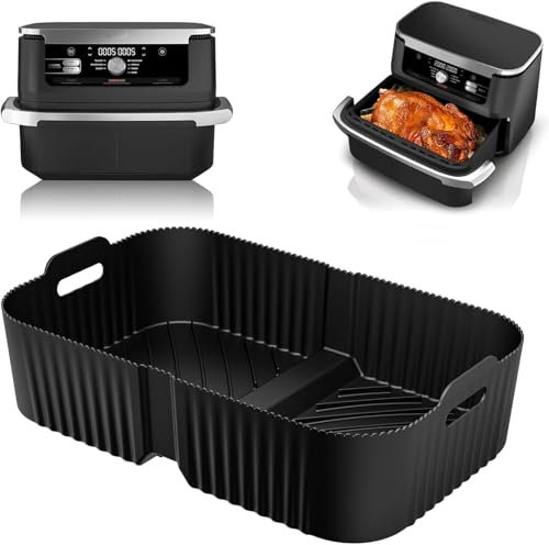 Ninipie Air Fryer Silicone Liners for Ninja Foodi Flex Drawer Air Fryer AF500UK 10.4L,Air Fryer Megazone Silicone Accessories for Ninja Foodi Flexdrawer Dual AF500UK /AF500UKCP