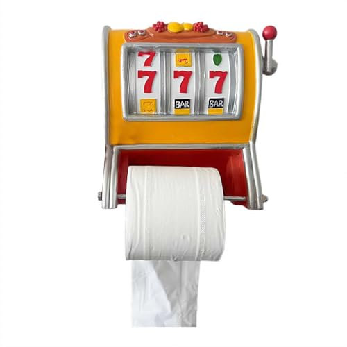 tkerinse Slot Machine Toilet Roll Holder, Funny Toilet Paper Holders, Retro Arcade Style Toilet Roll Holder Toilet Roll Dispenser, Game Themed Paper Storage Rack for Kitchen, Bathroom Decoration