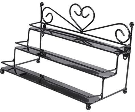 Veemoon 1Pc Retro Iron Nail Polish Display Rack Multi Layer Home Cosmetic Organizer for Lipsticks and Makeup Storage Durable and Stylish Makeup Rack for Dressing Table Store Counter