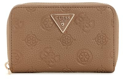 GUESS Purse Cresidia II SLG Zip Around Wallet Dark Taupe Logo