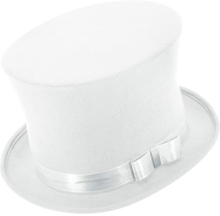 W WIDMANN MILANO Party Fashion - Zylinder Hut in Wollfilzoptik | 16 cm hoch, mit Hutband und Schleife, Accessoire für Karneval, Theater und Mottoparty