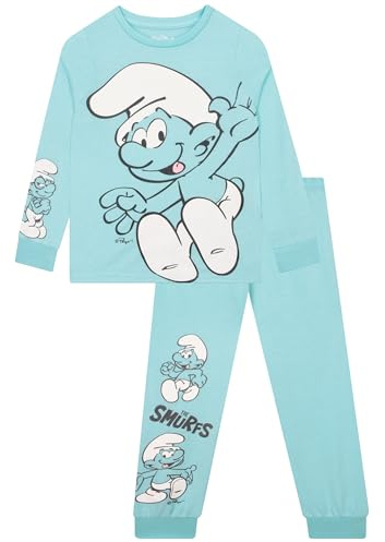 The Smurfs Boys Pyjamas, Long Sleeve Kids Pyjamas, Fun Boys' Pyjama Sets, Winter Kids Pjs, Ages 2 To 10 Years