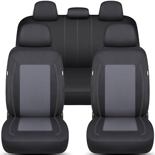 Schonbezüge Sitzbezüge Komplettset für Opel Corsa Bj 2006-14 in Schwarz/Grau FT4
