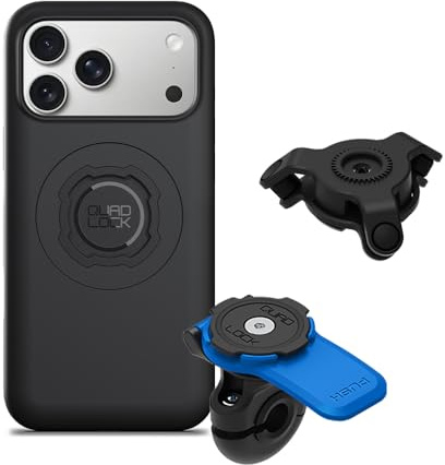 Quad Lock Mirror Motorcycle Phone Mount with Vibration Dampener and MAG Phone Case for iPhone 17 Pro Max