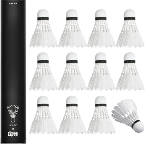 12 Stück Badminton Bälle, Badmintonbälle, Federball Bälle, Badminton Ball, Mit Großer Stabilität Und Haltbarkeit Für Professionelle Spieler Für Professionelles Training Oder Outdoor-Sportarten