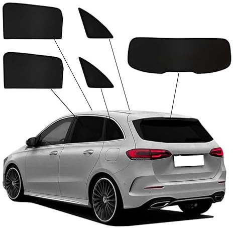 SunClip Sicht- & Sonnenschutz kompatibel mit Mercedes B-Klasse W247 2019-, Schwarz