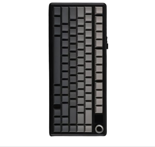 CGCZTQmgh X F75 MAX Kompakte, 75 Prozent kabelgebundene BT5.0 2,4 GHz kabellose mechanische Gaming-Tastatur mit TFT-Bildschirm und Knopf, kompatibel mit PC(Black (Side-Printed))