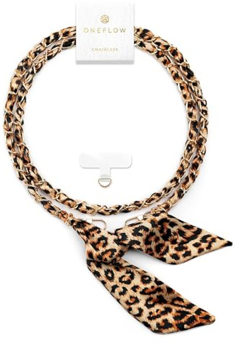 ONEFLOW Universal Handykette zum Umhängen, Designer Handyband für Hüllen, Scarf Kette abnehmbar mit Karabiner ohne Handyhülle für alle Smartphones, Chainless Silk Liaison