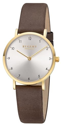 REGENT Damenuhr Quarz Braun/Goldfarben F-1640