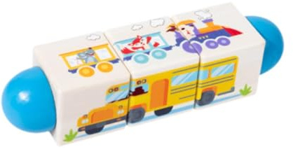 Chosertory Holzdrehspielzeug, Denksportaufgabe, Eltern Kind Interaktive Puzzle Bausteine, Früherziehung für Kinder, Geburtstagsgeschenke für Kinder, Transport