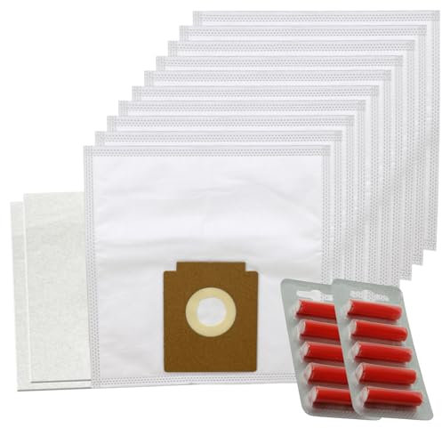 SPARES2GO SMS Microfibre Cloth Bags for Zanussi Compact Power ZAN3002, ZAN3002EL Vacuum Cleaner (Pack of 10 + Fresheners)