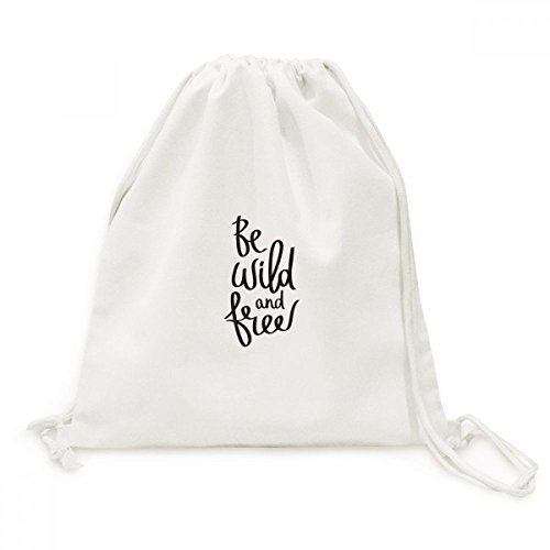 DIYthinker Be Wild and Free Quote Canvas-Rucksack-Reisen Shopping Bags