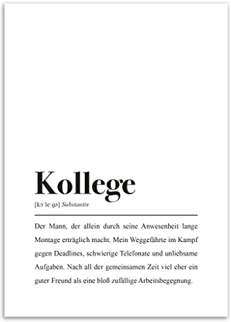 Kollege Poster DIN A4: Kollege Definition