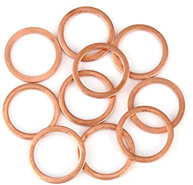 X AUTOHAUX 10 Stücke Kupferringe Kupferscheibe Flachdichtungsring Abstandshalter für Auto 14 x 18 x 1,5 mm