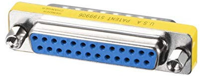 NA DB25 VGA Gender Changer 25 pines hembra a macho de 2 filas Mini Gender Changer Acoplamiento Adaptador Conector para Aplicaciones Serie Azul