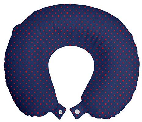 ABAKUHAUS dots Reisekissen Nackenstütze, dots Stern, Schaumstoff Reiseartikel für Flugzeug und Auto, 30x30 cm, Indigo Vermilion