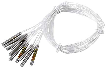 10 Stück PT100 Thermoelement, Wasserdichte Temperatur Sensorsonde Industrielle Temperatursensoren, Kabellänge 50 cm/19,68 