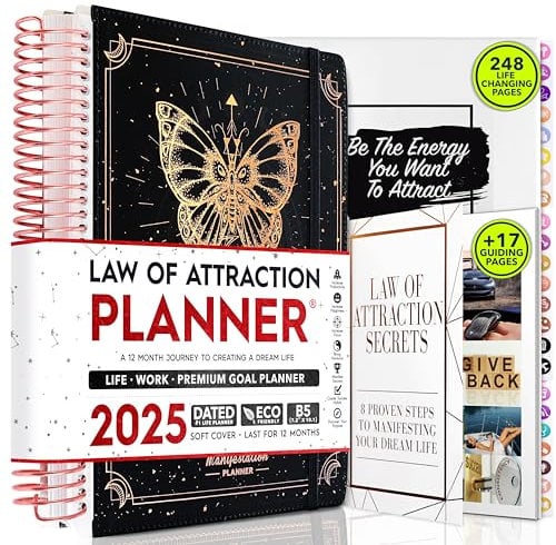 Manifestation Planner 2026 - Deluxe Weekly & Monthly Life Planner to Achieve Your Goals. A 12 Month Journey to Increase Productivity, Organizer & Gratitude Journal and Stickers