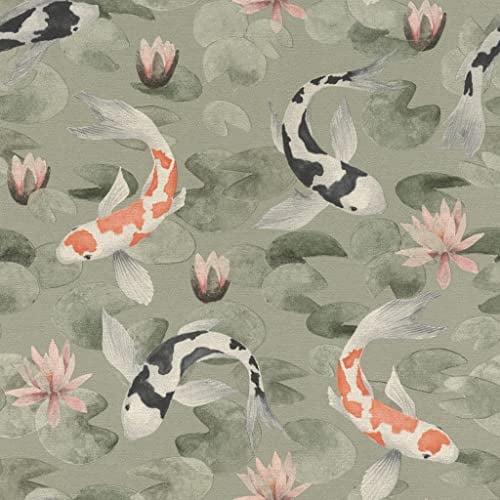 Rasch paperhangings Rasch Tapeten Papier peint non tissé (exotique) Vert 10,05 m x 0,53 m Kimono 409437