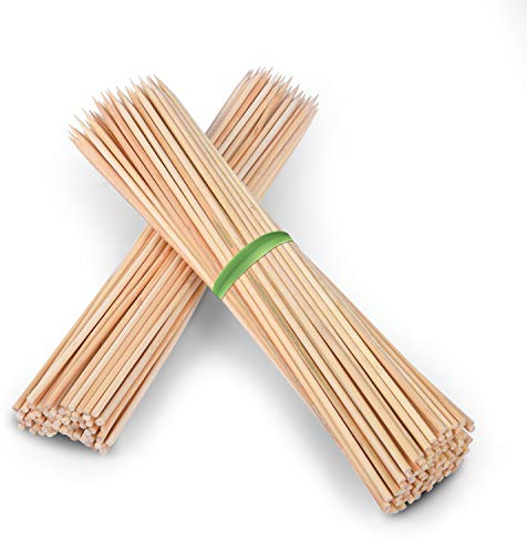 Minisland Premium 12 Inch Bamboo Skewers for Kabobs 4mm Thick Round BBQ Food Sticks 100 Counts in 2 Packs -MSL167