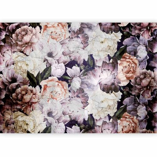 murando - Papier peint panoramique nature 350x256 cm - Revêtement mural décoration pour chambre salon - Design unique et moderne - Marron violet gris - Jardin fleurs plantes nature b-C-0823-a-a