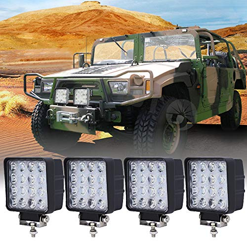 Sonnewelt LED Arbeitsscheinwerfer,Rechteck Zusatzscheinwerfer,IP67 Wasserdicht 12V 24V LED Scheinwerfer für LKW,Offroad, SUV, ATV,traktor Rückfahrscheinwerfer(4 X 48W)