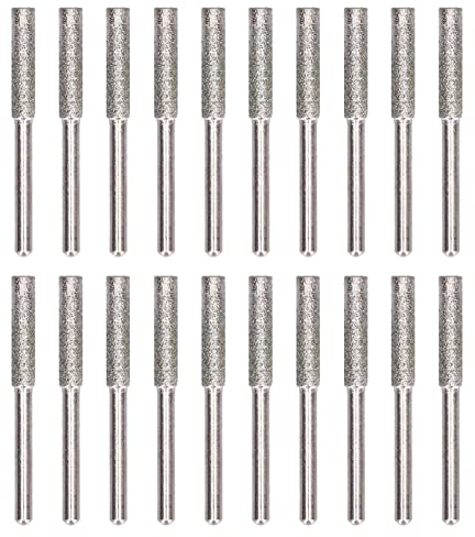 20 Piezas Afilador de Motosierra Archivo Eujgoov Esmeril Afilador de Motosierra Rebabas Eléctrico Motosierra Brocas de Afilado(4.8mm-Plata)
