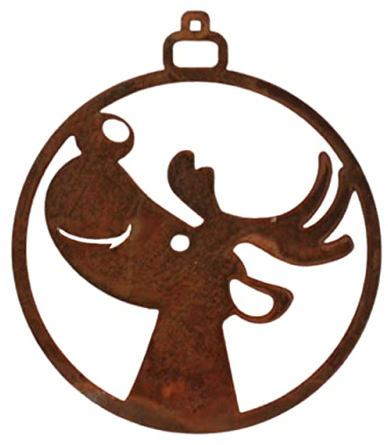 Rostikal Christbaumschmuck Rentier 7 cm Edelrost Geschenkanhänger Rost Deko Wohnzimmer Gartendeko