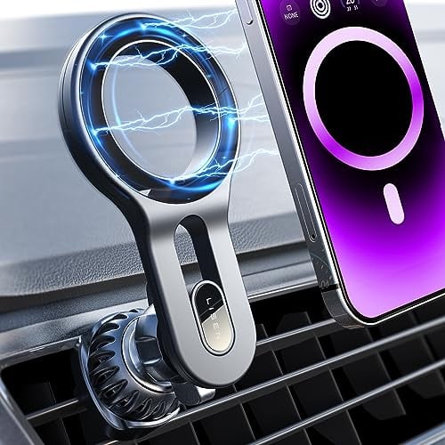 LISEN Soporte Magnetico Movil Coche, [1s Succión] [Agitar Sin Caer] Magsafe, Soporte Movil Coche Iman para iPhone 16 15 14 Pro MAX Galaxy 25 24 Todos Telefono