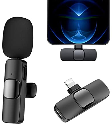 NEWFUN Wireless Lavalier Mikrofon,Mini Ansteckmikrofon Kabellos Microphone mit Clip,2,4 GHz Lapel Mic für iPhone iPad,Telefon Drahtloses Mikrofon Videoaufzeichnung YouTube Facebook Live Stream Tiktok