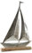 Logbuch-Verlag Segelboot Figur aus Metall & Holz Silber 26 cm Segelschiff Hochzeit Geburtstag Geschenk für Segler