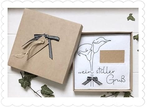 Geschenkbox mit Calla, Trauerkarte, Beileidskarte, Kondolenzkarte