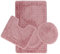 COFI 1453 3-Teilig Bad Garnitur Badematte Badvorleger Wasser absobierend Muster rutschfest Rosa