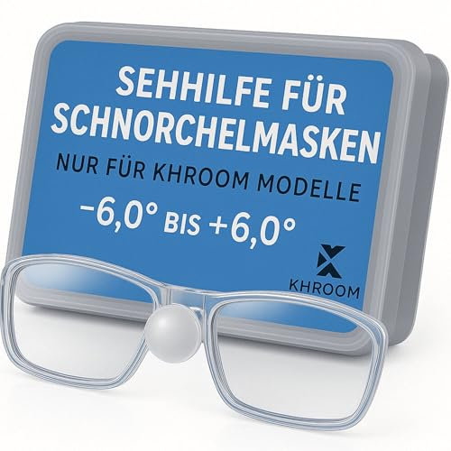 Khroom Brillengläser Sehhilfe speziell für Schnorchelmasken z.B. Seaview Pro, Y, X, BC, 180, Z - für Kurzsichtige und Weitsichtige | individuelle Linsen -6.0 bis +6.0 (-2.75, Links