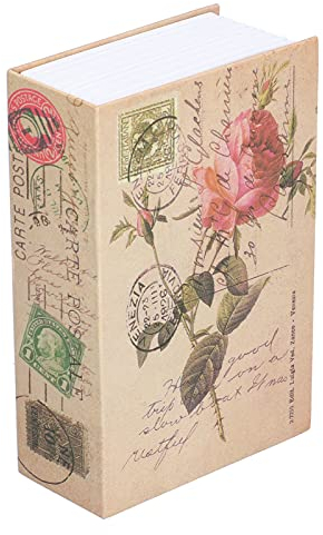 Tissting Coffre-fort de Livre avec Serrure à Combinaison, 18 x 12 x 5,5 cm Rose Livre de Coffre-Fort en Métal avec Serrure à Clé pour l'Argent et Les Bijoux