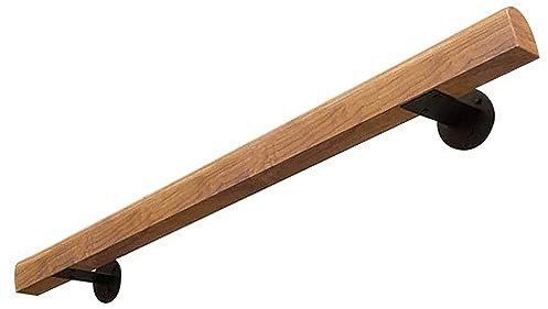 Handlauf Geländer Holz Treppengeländer für Innen，0,3m-6m Wand Treppe Wandmontage Stufenhandläufe,Rutschfeste Handlauf Treppe mit Stabiler Halter,Wandhandlauf Handgeländer Haltegriffe Komplettset ( Siz