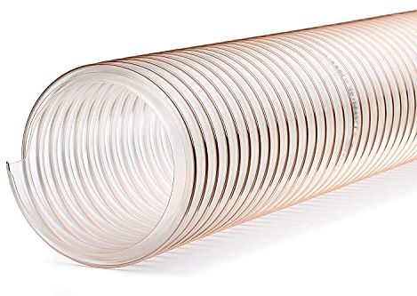 FNW- Tuyau flexible d'aspiration PUR polyuréthane antistatique acier cuivré D. 100 mm, aspiration copeaux ou granulés (5 Metres)