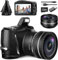 NBD-LK Digital Camera,4K 48MP Autofocus Vlogging Camera with 32G Memory Card 16X Digital Zoom,3 Inch Compact Digital Camera for Teenagers Beginners Adults (Black)