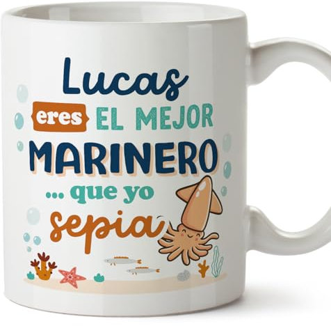 MUGFFINS Tazas Personalizadas para MARINERO hombre - En Español - Mejor que yo Sepia - 11 oz / 330 ml - Regalo Personalizable original y divertido