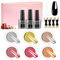 BISHENGYF Chrome Nail Powder Kit 3x10ML No Wipe Gel Top and Base Coat Set Mirror Effect Rose Gold Nail Chrome Powders Nail Art Decoration Glitter, Holo Nail Powder 6 Colors 1g or 0.5g/Jar