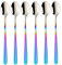 SBOMHS Latte Macchiato Löffel 18/10 Edelstahl Kaffeelöffel Langer Stiel Cafe Cappuccino Löffel Dessertlöffel 20CM Longdrink Löffel für Joghurt Nutella Milchkaffee 6 Stück(Farbverlauf Regenbogen)