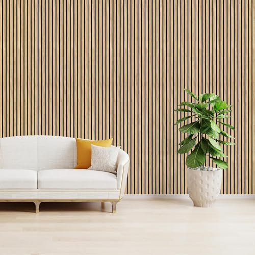 WondaWall Acoustic Slat Wall Panel Decorative Wood MDF Slatted 3D 2400mm x 600mm (Original Oak)