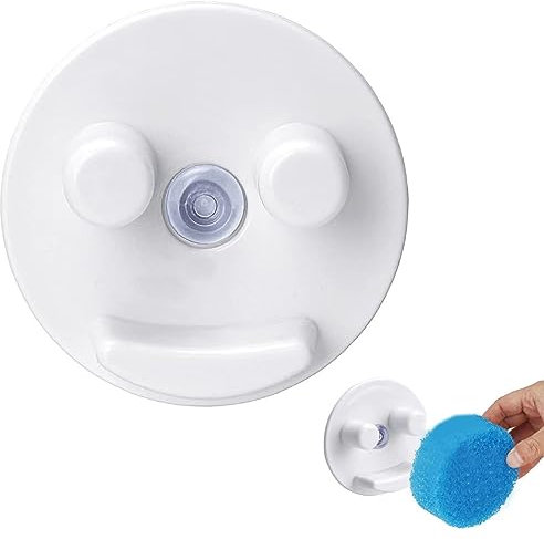 Topyond Porte-éponge Rond à Ventouse pour Cuisine Et Salle De Bain, Organisateur pour éponge pour Le Visage Ou éponge De Cuisine, Rangement pour éponge D'évier pour Salle De Bain Et Cuisine