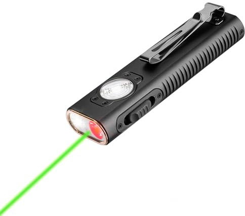 TrustFire Mini X3 wiederaufladbare EDC-Taschenlampe mit weißem Licht, Flutlicht, rotem Licht, grünem Strahl, 1050 Lumen, tragbare flache Taschenlampen, vierfache Lichtquellen, Taschenlichter, IPX6
